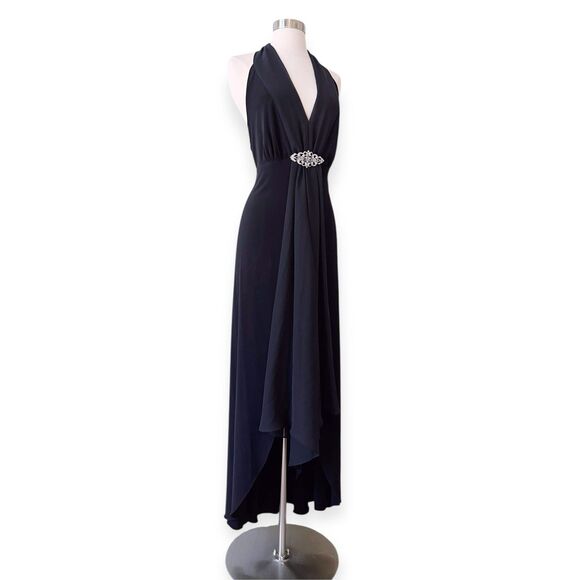 Vintage Onyx Nite Black Prom Dress 16W Maxi Gown Plus Size 90s Y2K Goth Glam - Picture 4 of 8